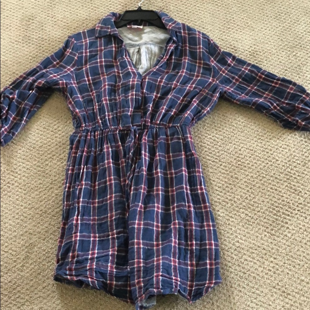 Pink Lily Red and Blue Plaid Dress